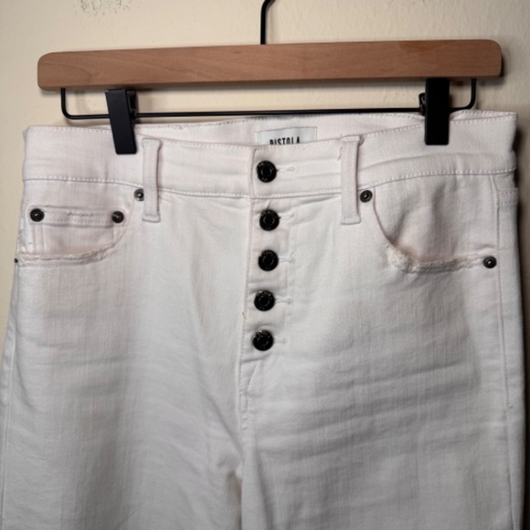 Pistola Lennon High Rise Crop Boot Jeans Size 29 White Button Fly - Picture 5 of 7